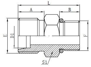 SAE O-gredzena šļūtenes savienotāji Zīmējums
